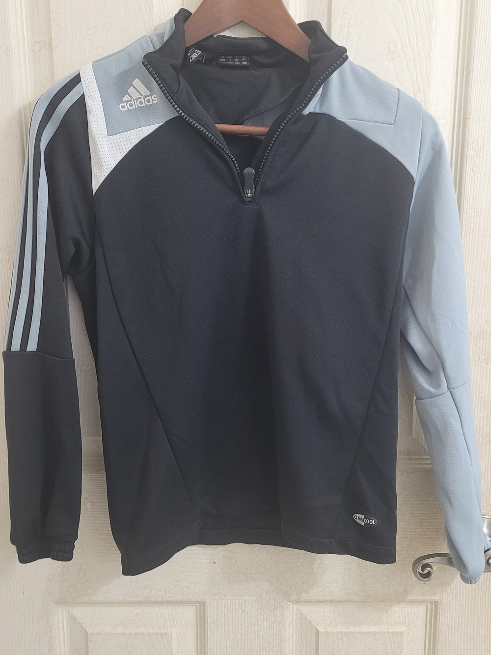 adidas Youth Black & Light Gray Performance Quarter-Zip Jacket